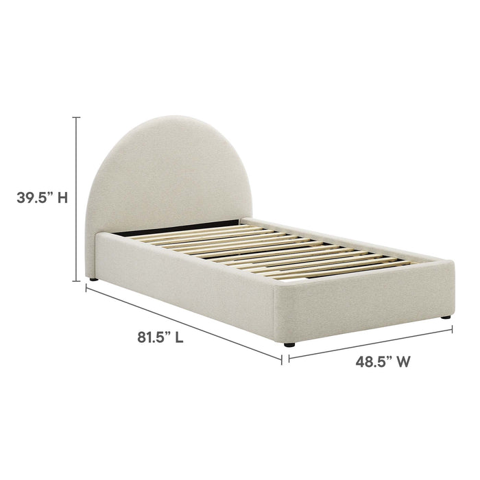 Resort Upholstered Fabric Arched Round Twin Platform Bed by Modway