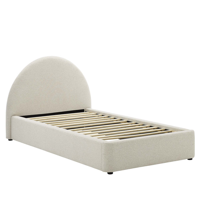 Resort Upholstered Fabric Arched Round Twin Platform Bed by Modway