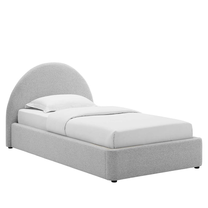 Resort Upholstered Fabric Arched Round Twin Platform Bed by Modway