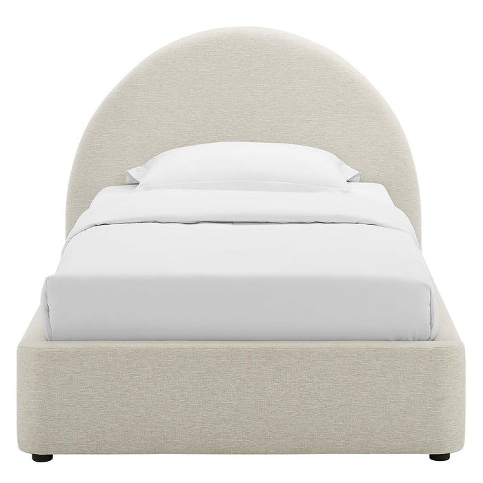 Resort Upholstered Fabric Arched Round Twin Platform Bed by Modway