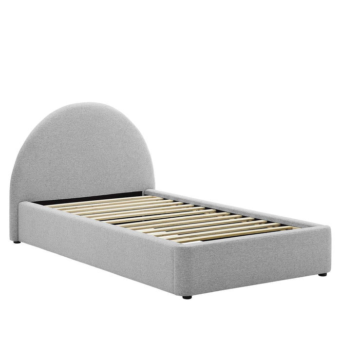 Resort Upholstered Fabric Arched Round Twin Platform Bed by Modway