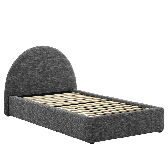 Resort Upholstered Fabric Arched Round Twin Platform Bed by Modway