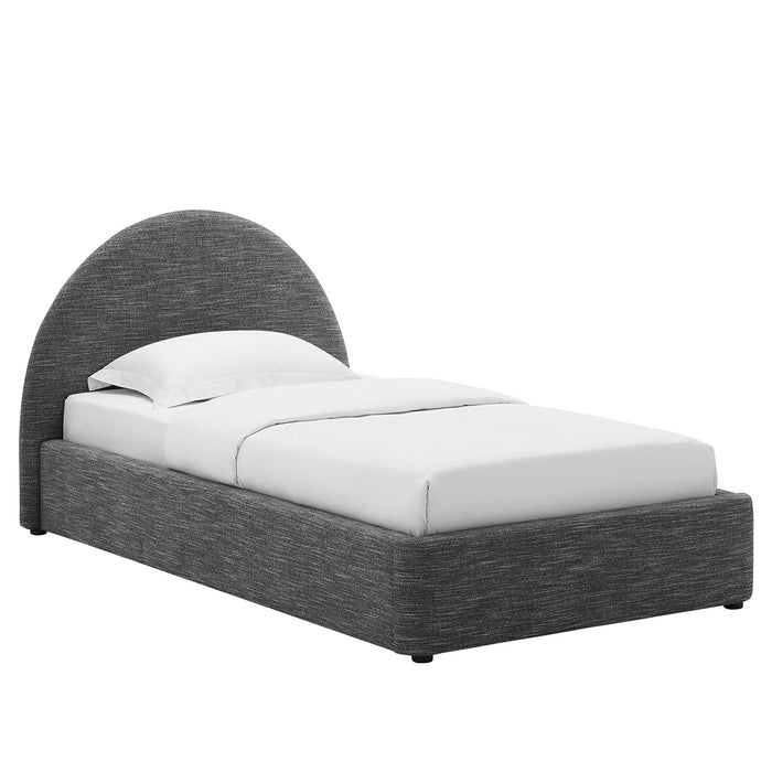 Resort Upholstered Fabric Arched Round Twin Platform Bed by Modway