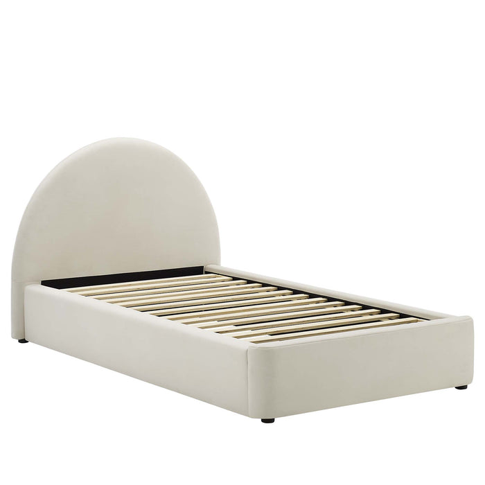 Resort Performance Velvet Arched Round Twin Platform Bed by Modway