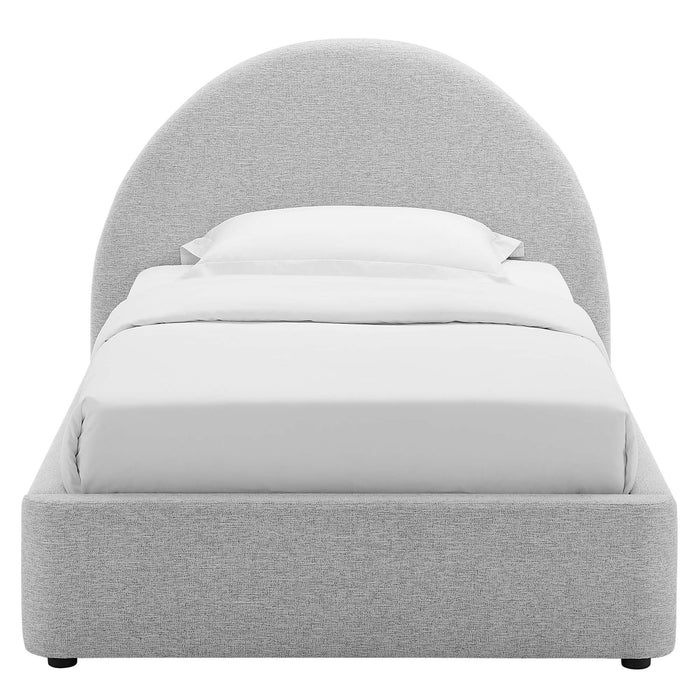 Resort Upholstered Fabric Arched Round Twin Platform Bed by Modway