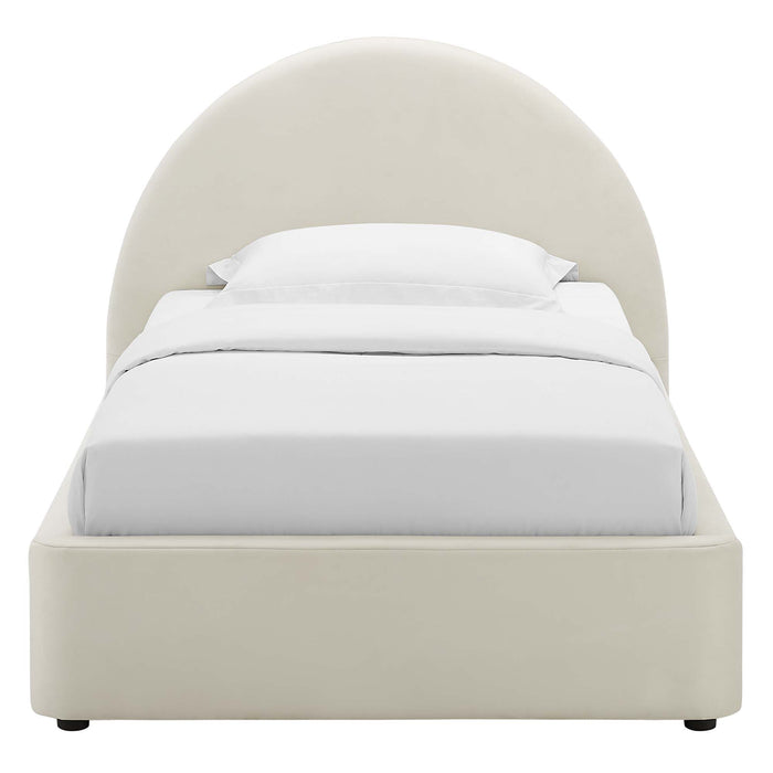 Resort Performance Velvet Arched Round Twin Platform Bed by Modway