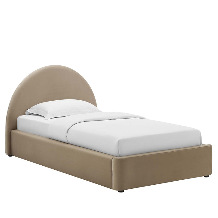 Resort Performance Velvet Arched Round Twin Platform Bed by Modway