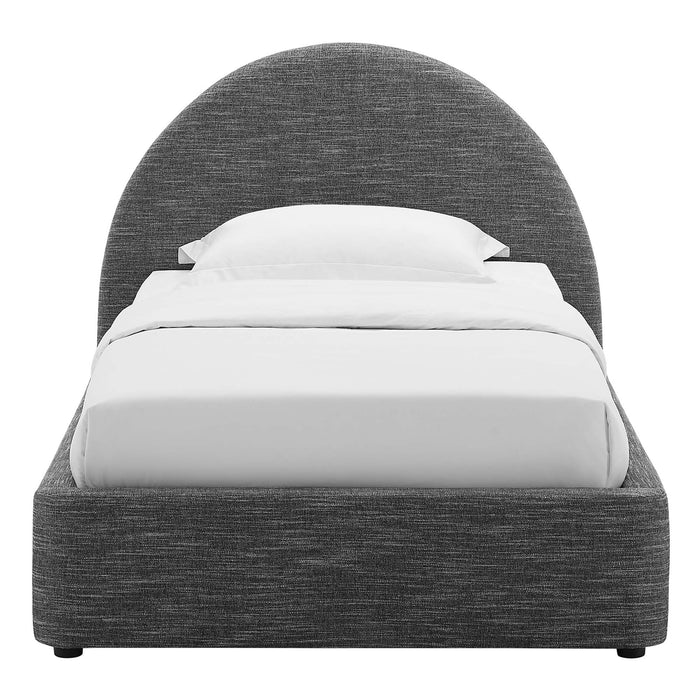 Resort Upholstered Fabric Arched Round Twin Platform Bed by Modway