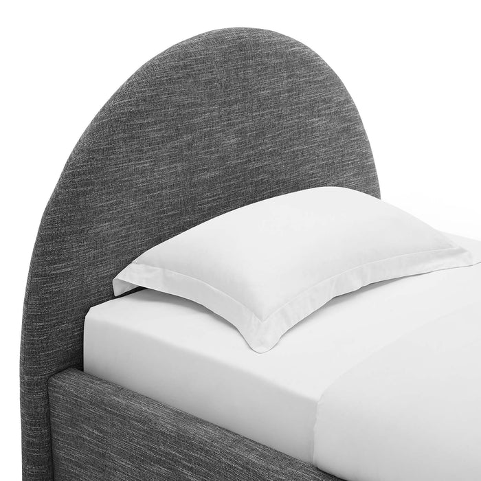 Resort Upholstered Fabric Arched Round Twin Platform Bed by Modway