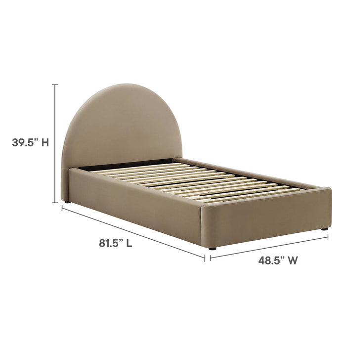 Resort Performance Velvet Arched Round Twin Platform Bed by Modway