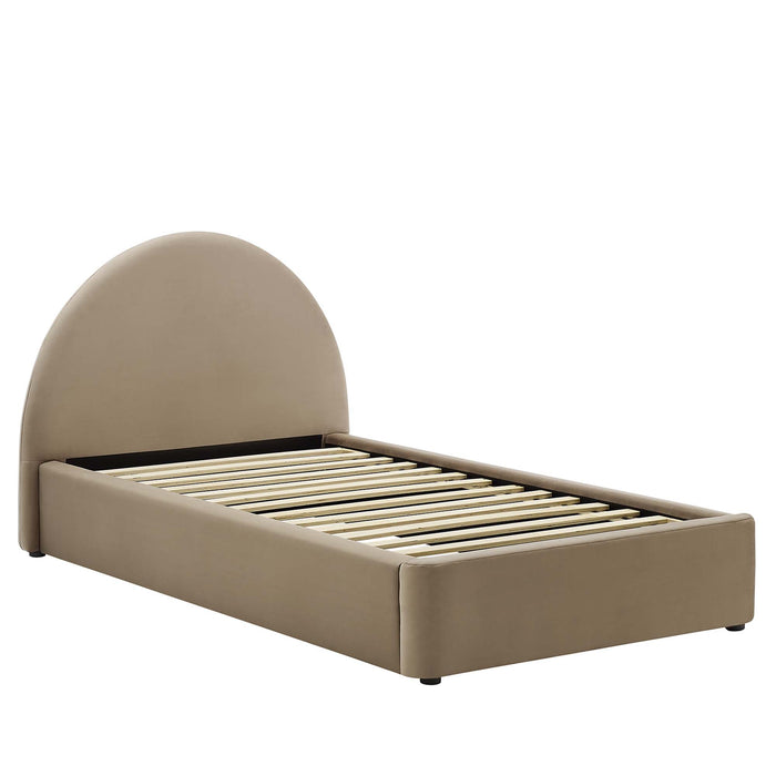 Resort Performance Velvet Arched Round Twin Platform Bed by Modway