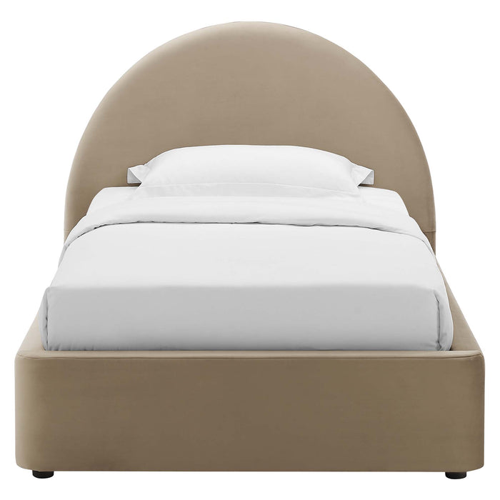 Resort Performance Velvet Arched Round Twin Platform Bed by Modway