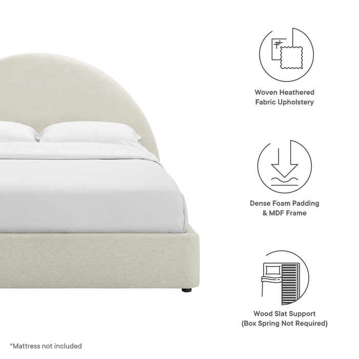 Resort Upholstered Fabric Arched Round Full Platform Bed by Modway