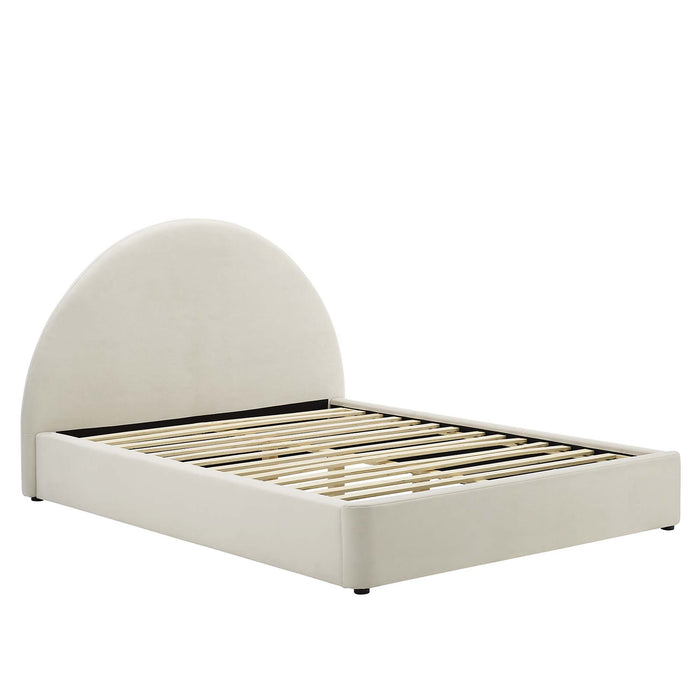 Resort Performance Velvet Arched Round Full Platform Bed by Modway