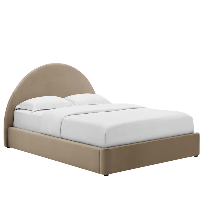 Resort Performance Velvet Arched Round Full Platform Bed by Modway