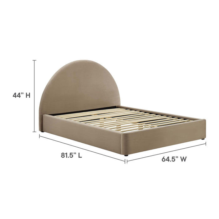 Resort Performance Velvet Arched Round Full Platform Bed by Modway