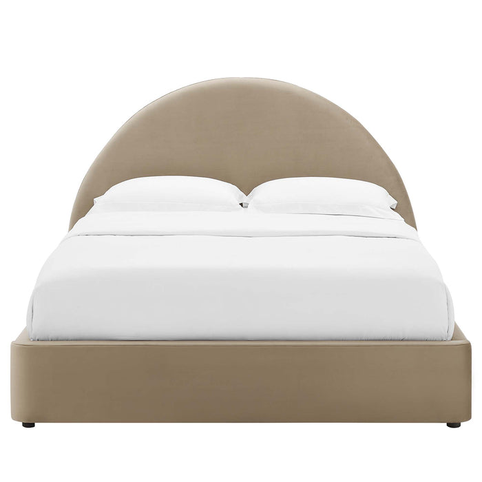 Resort Performance Velvet Arched Round Full Platform Bed by Modway