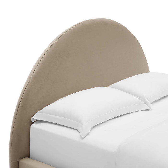 Resort Performance Velvet Arched Round Full Platform Bed by Modway