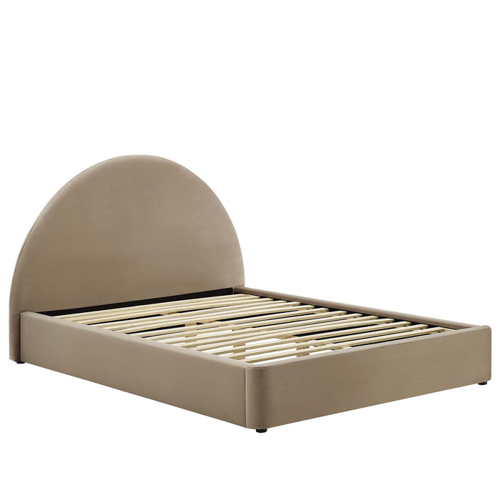 Resort Performance Velvet Arched Round Queen Platform Bed by Modway