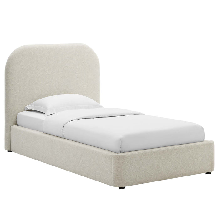 Keynote Upholstered Fabric Curved Twin Platform Bed by Modway