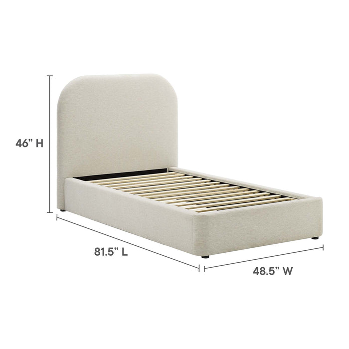 Keynote Upholstered Fabric Curved Twin Platform Bed by Modway