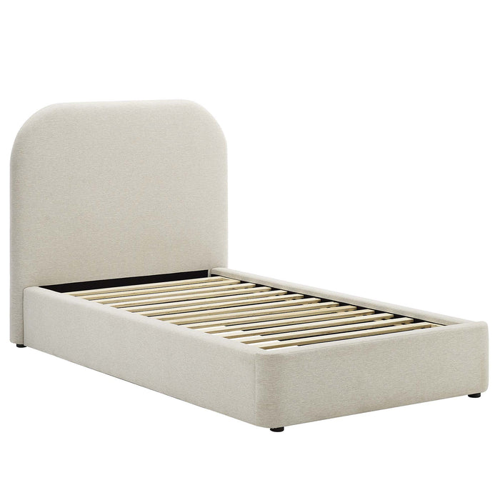 Keynote Upholstered Fabric Curved Twin Platform Bed by Modway