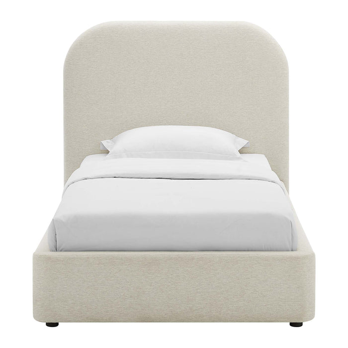 Keynote Upholstered Fabric Curved Twin Platform Bed by Modway