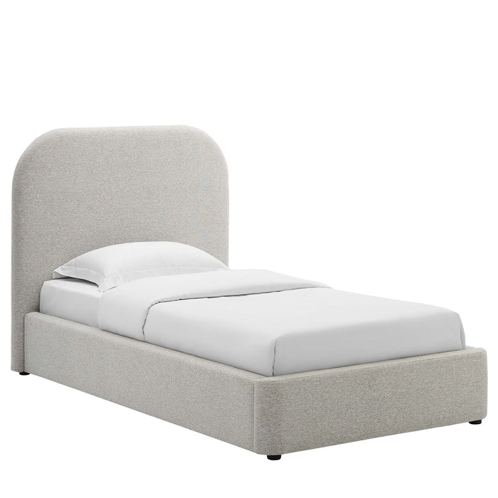 Keynote Upholstered Fabric Curved Twin Platform Bed by Modway