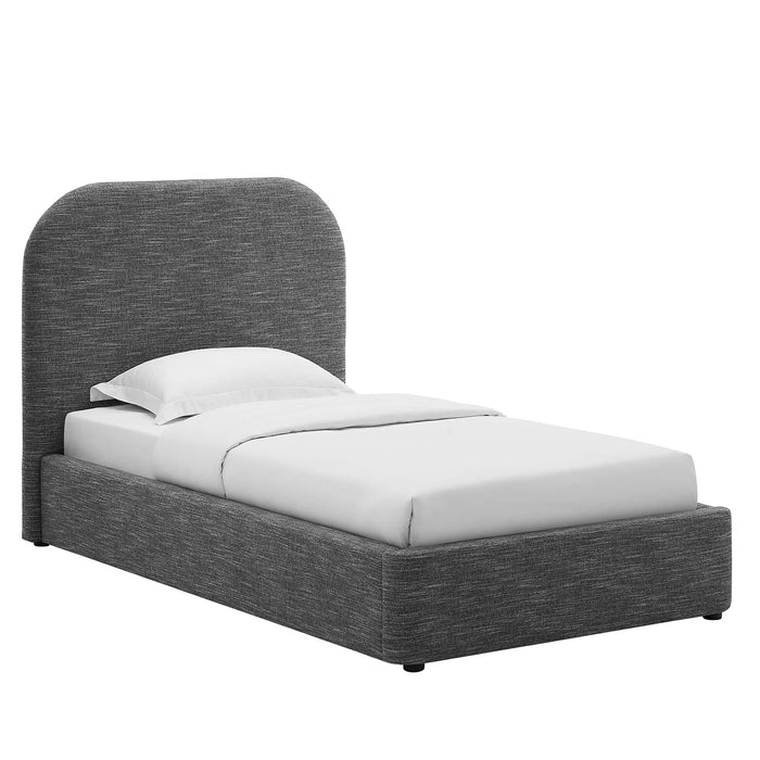 Keynote Upholstered Fabric Curved Twin Platform Bed by Modway