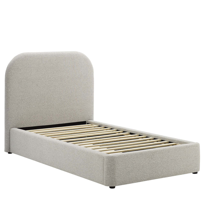 Keynote Upholstered Fabric Curved Twin Platform Bed by Modway