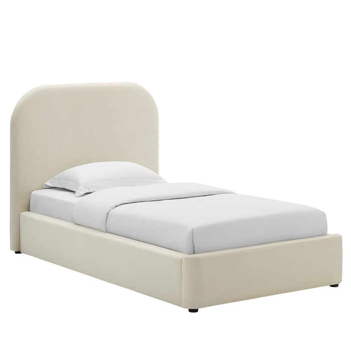 Keynote Performance Velvet Curved Twin Platform Bed by Modway