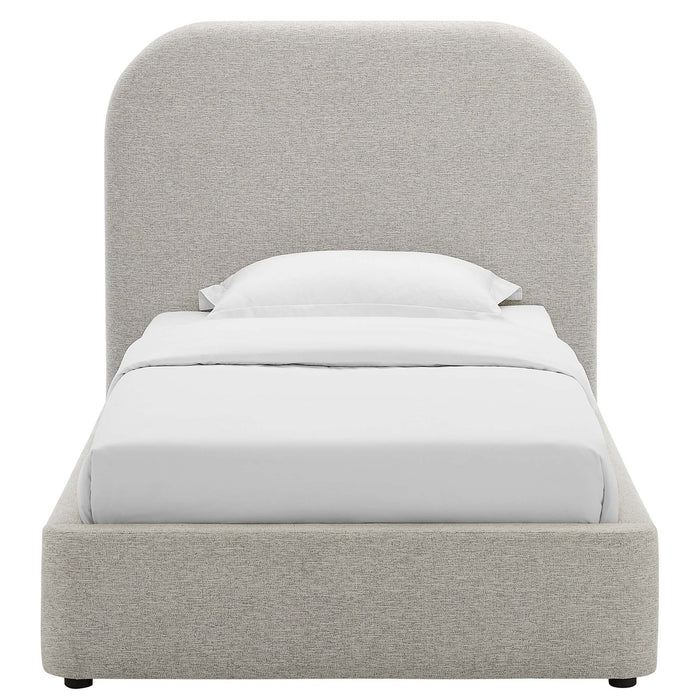 Keynote Upholstered Fabric Curved Twin Platform Bed by Modway