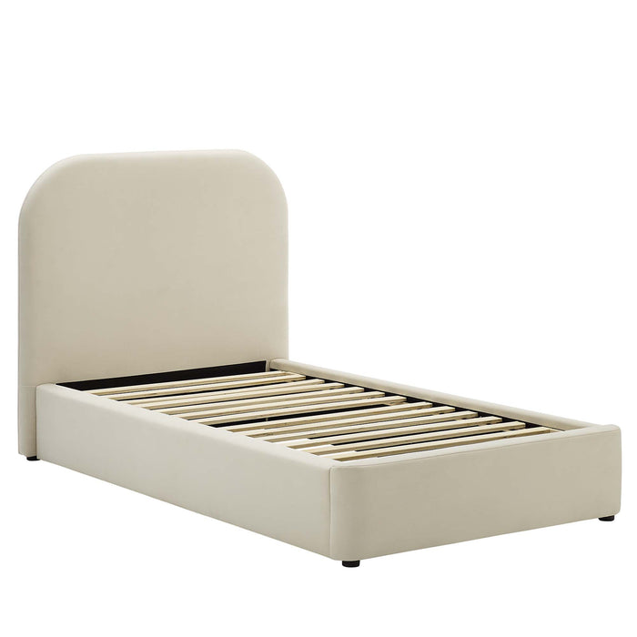 Keynote Performance Velvet Curved Twin Platform Bed by Modway