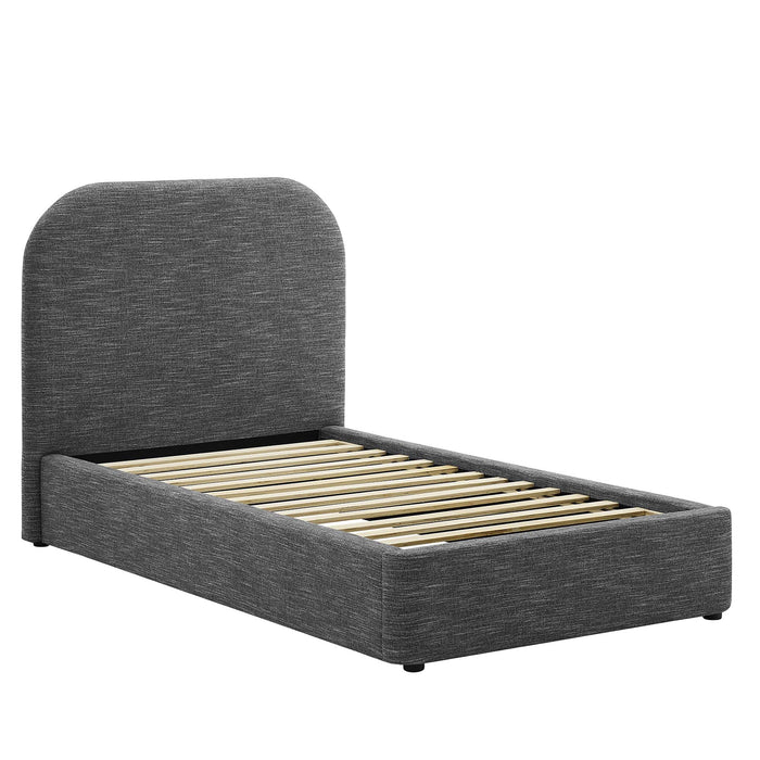 Keynote Upholstered Fabric Curved Twin Platform Bed by Modway