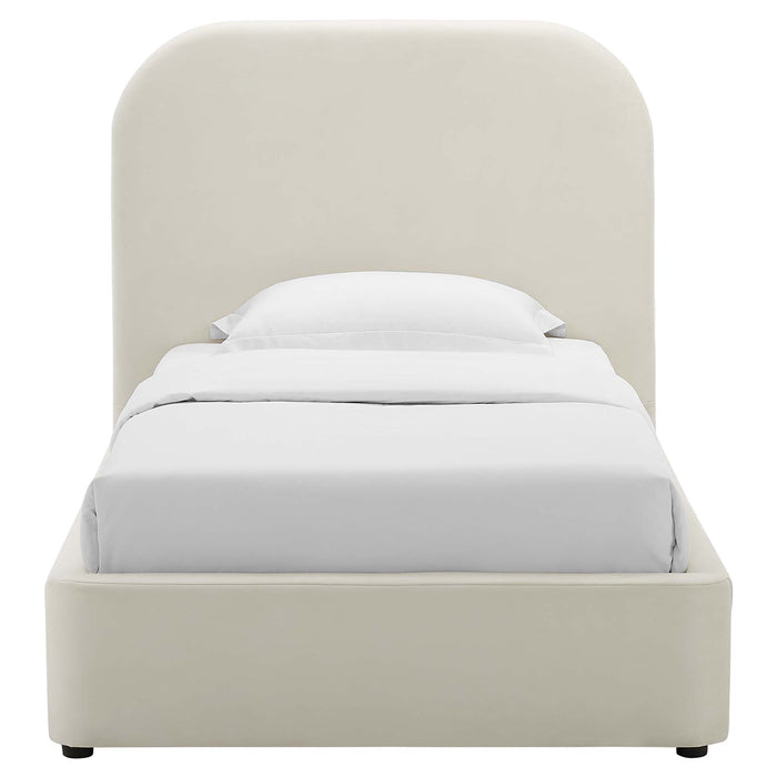 Keynote Performance Velvet Curved Twin Platform Bed by Modway