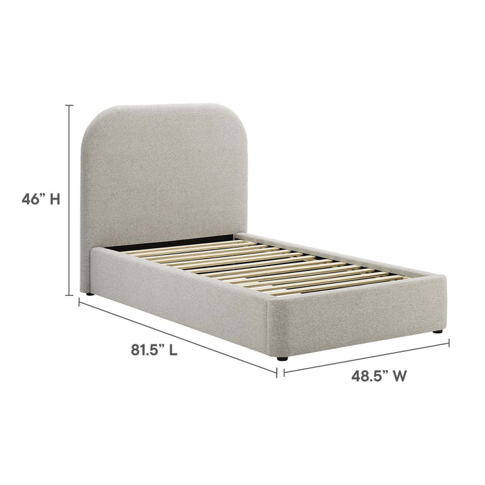 Keynote Upholstered Fabric Curved Twin Platform Bed by Modway