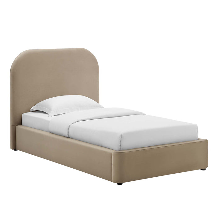 Keynote Performance Velvet Curved Twin Platform Bed by Modway