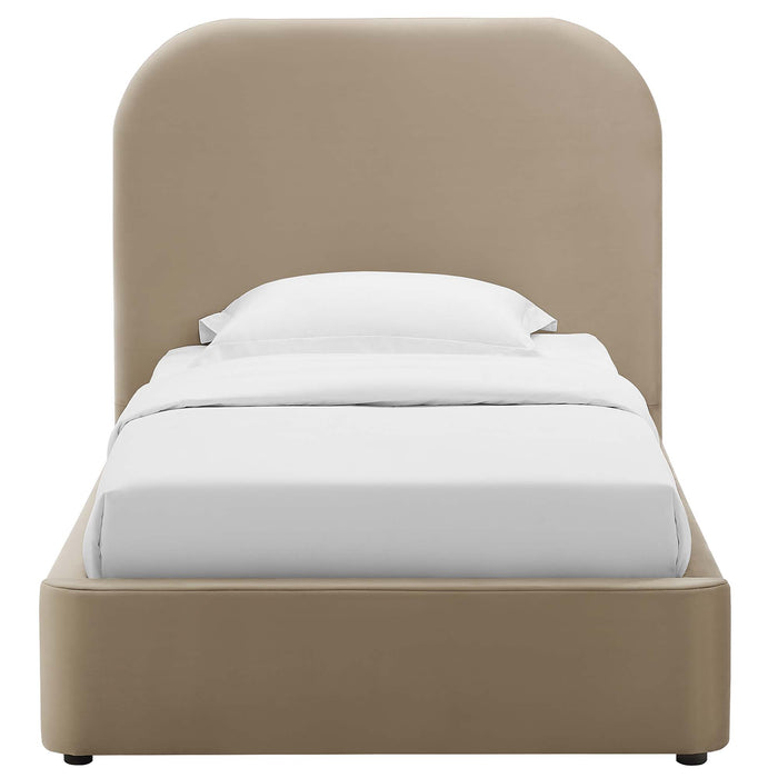 Keynote Performance Velvet Curved Twin Platform Bed by Modway