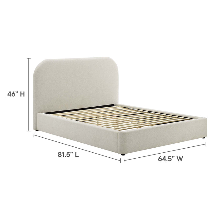 Keynote Upholstered Fabric Curved Full Platform Bed by Modway