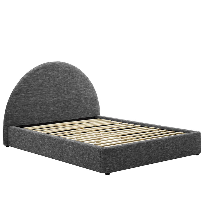 Resort Upholstered Fabric Arched Round King Platform Bed by Modway