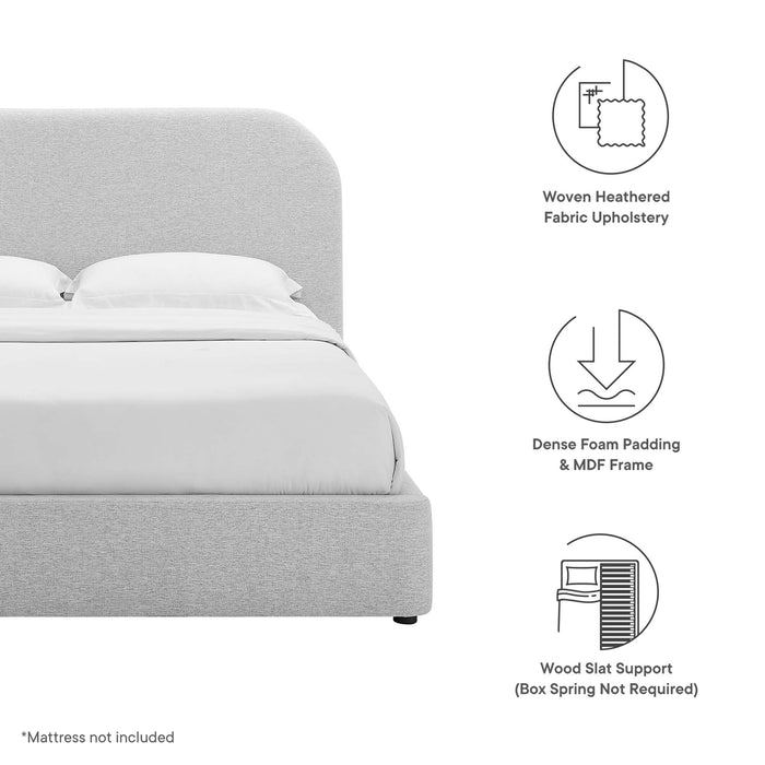 Keynote Upholstered Fabric Curved Full Platform Bed by Modway