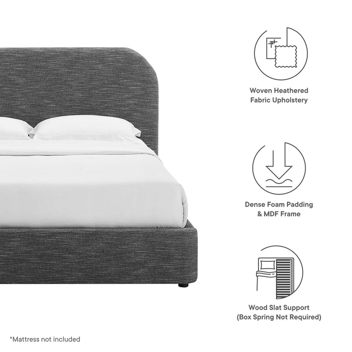 Keynote Upholstered Fabric Curved Full Platform Bed by Modway