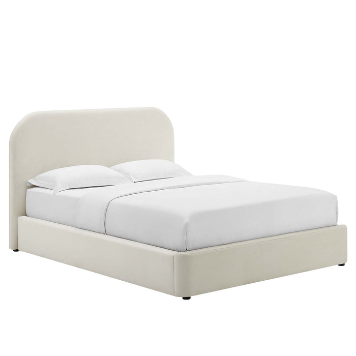 Keynote Performance Velvet Curved Full Platform Bed by Modway