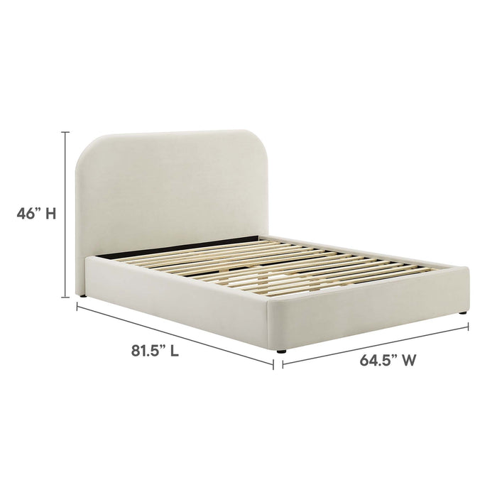 Keynote Performance Velvet Curved Full Platform Bed by Modway