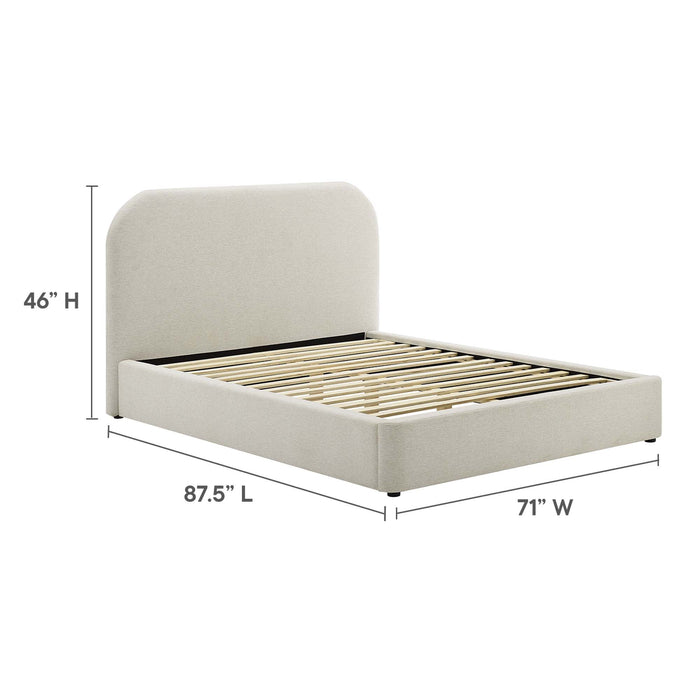 Keynote Upholstered Fabric Curved Queen Platform Bed by Modway