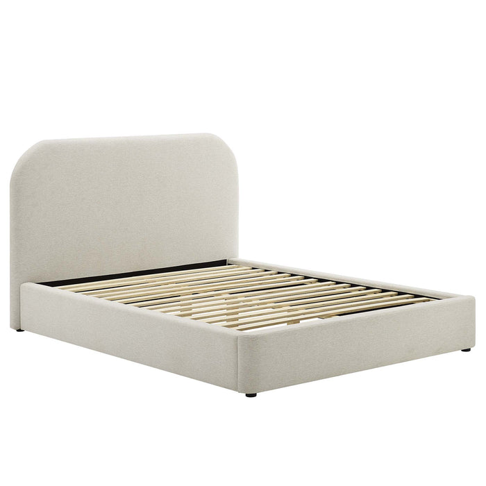 Keynote Upholstered Fabric Curved Queen Platform Bed by Modway