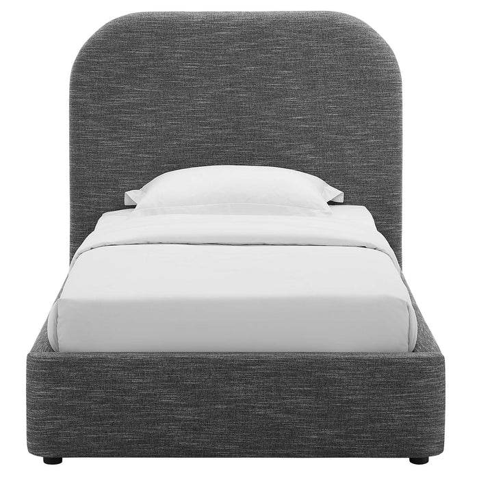 Keynote Upholstered Fabric Curved Twin Platform Bed by Modway