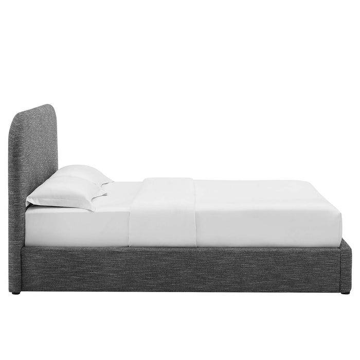 Keynote Upholstered Fabric Curved Queen Platform Bed by Modway