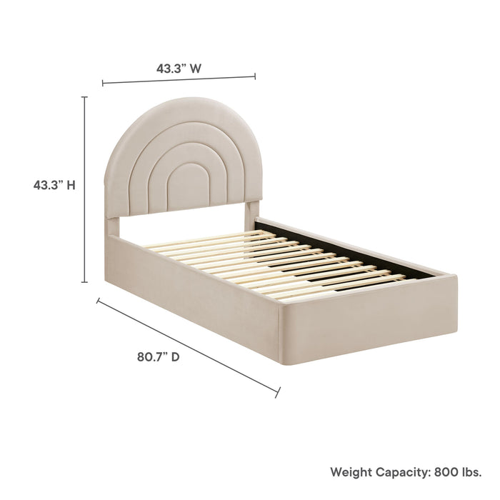 Solana Arched Performance Velvet Twin Platform Bed by Modway