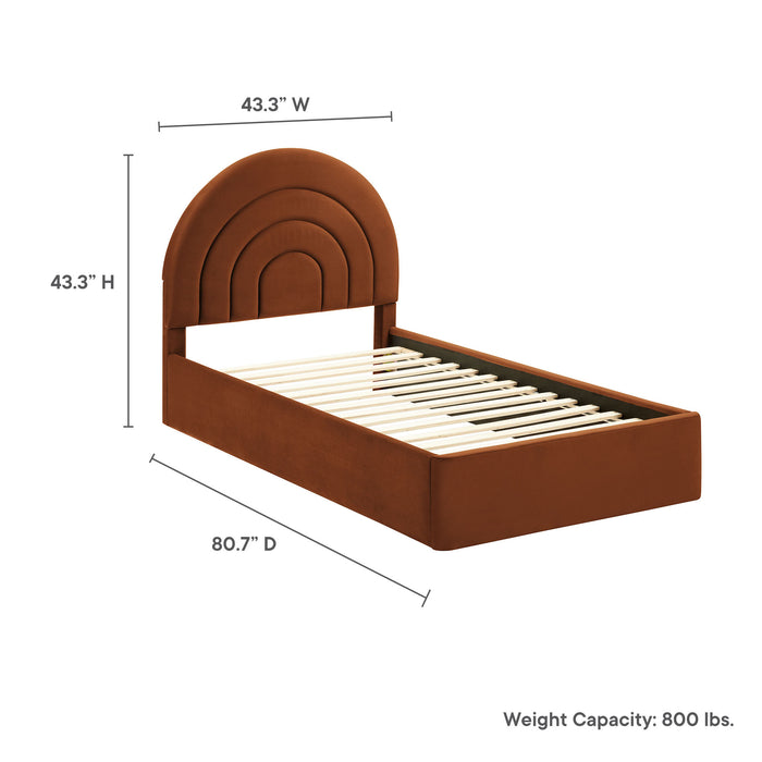 Solana Arched Performance Velvet Twin Platform Bed by Modway